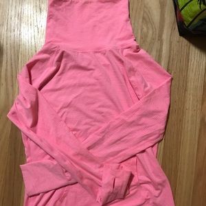 pink workout turtleneck